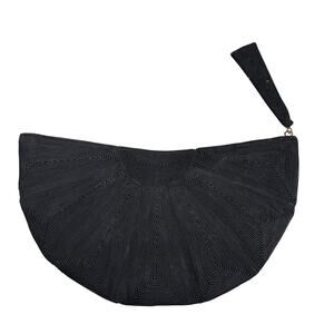 40’s-50’s Genuine Corde Handbag Clutch Black Textured evening Party Purse VTG